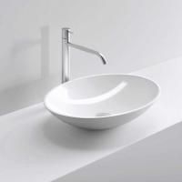 MILLDUE  Раковина  WORLD  накладная из CERAMILUX ,58,5х42х12 см, без отв для смесителя, цвет белый матовый