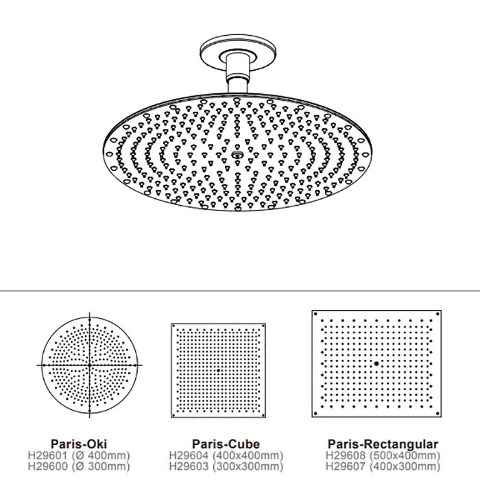 BOSSINI PARIS-OKI Верхний душ Ø 400 mm - потолочный кронштейн 150 mm, цвет: хром BOSSINI PARIS-OKI Верхний душ Ø 400 mm - потолочный кронштейн 150 mm, цвет: хром