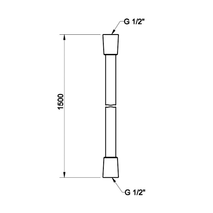 Gessi Шланг для душа с коническим соединением на 1/2”, длина: 150 см, цвет Black Metal Brushed PVD