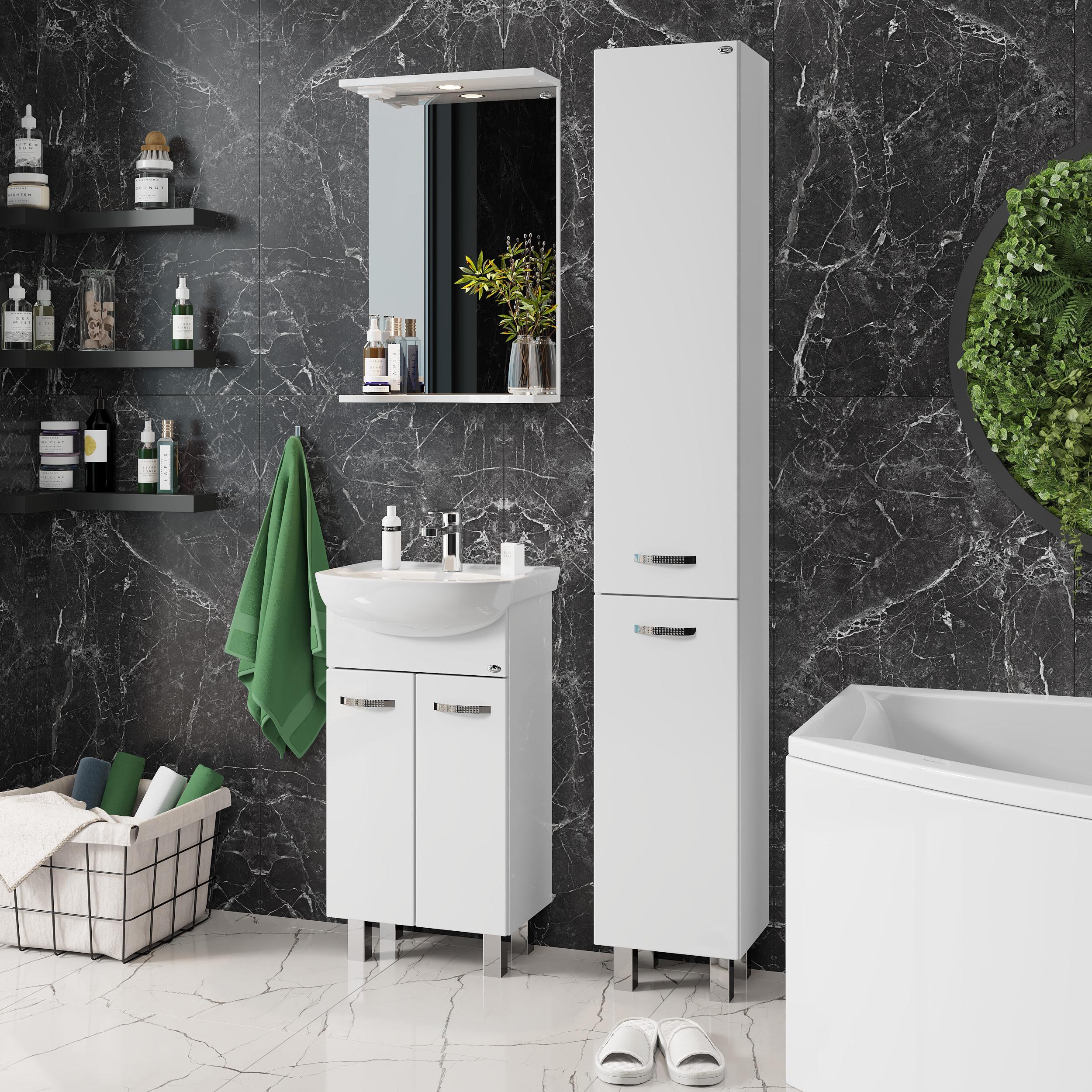 Зеркало Onika Коралл 45 белое, с подсветкой