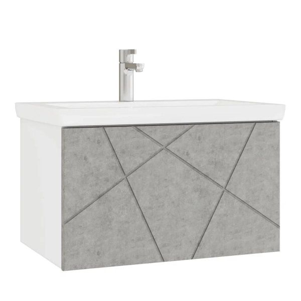 Тумба с раковиной подвесная VIGO Geometry 033 бетон, 60 см