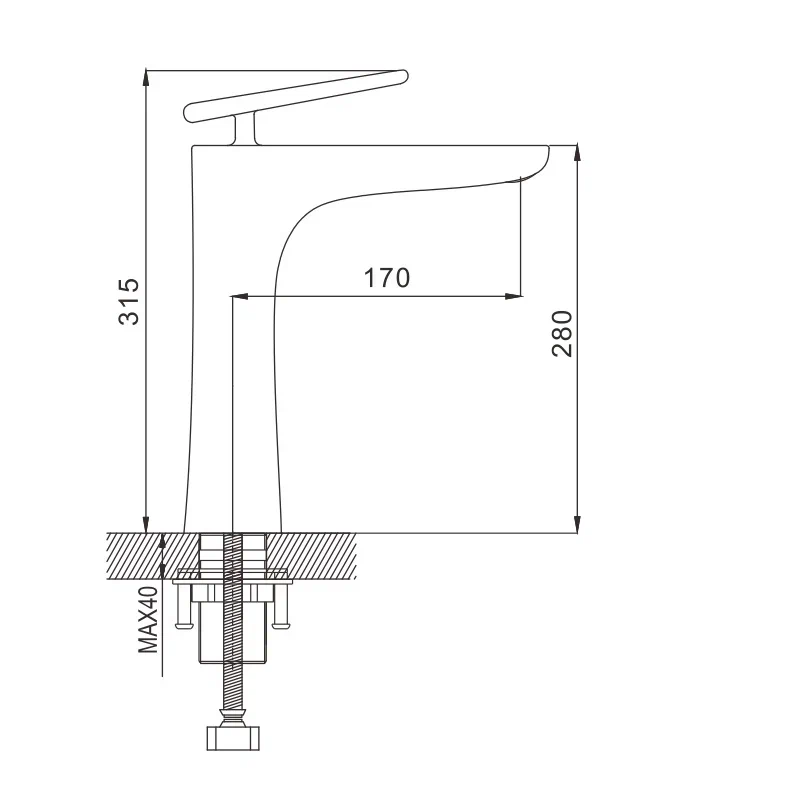 Смеситель для раковины высокий Rose R16F R1611F, белый/хром