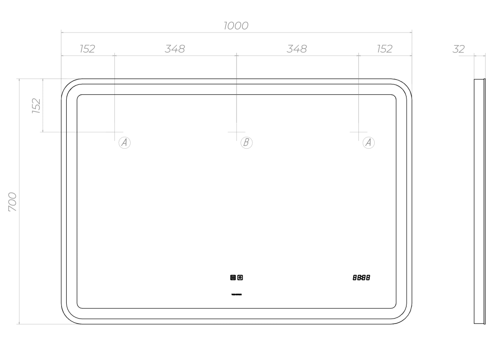 Зеркало VIGO Grani(Bora) Luxe z.GRI.100.Luxe, 100 см, артикул z.GRI.100.Luxe
