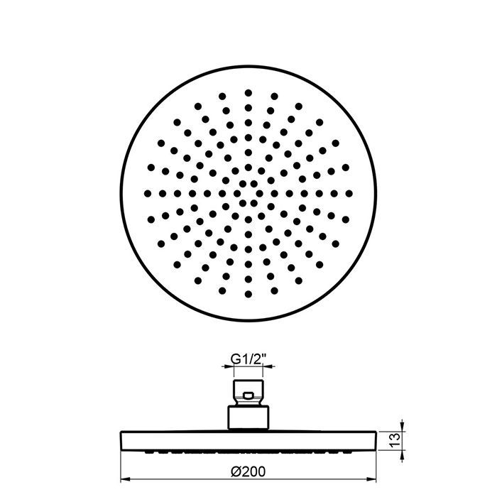 Almar EcoAir ROUND Душевая лейка круглая, 200 мм, латунь, хром Almar EcoAir ROUND Душевая лейка круглая, 200 мм, латунь, хром