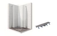 Душевой уголок Ambassador Nord 13011102-ST7, полукруглый, линейный трап, 100х100