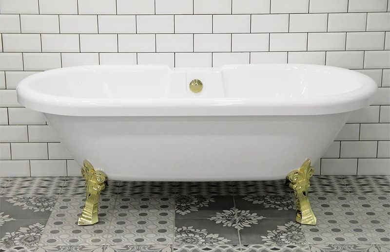 Акриловая ванна Radomir Леоннеса 1 175х80 1-01-3-0-9-138П Перламутровая с ножками золото