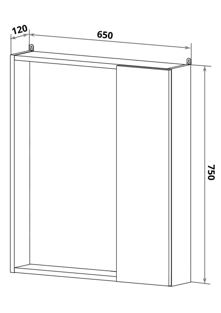 Зеркальный шкаф Runo белый Манхэттен 65 (00-00001044), артикул 00-00001044