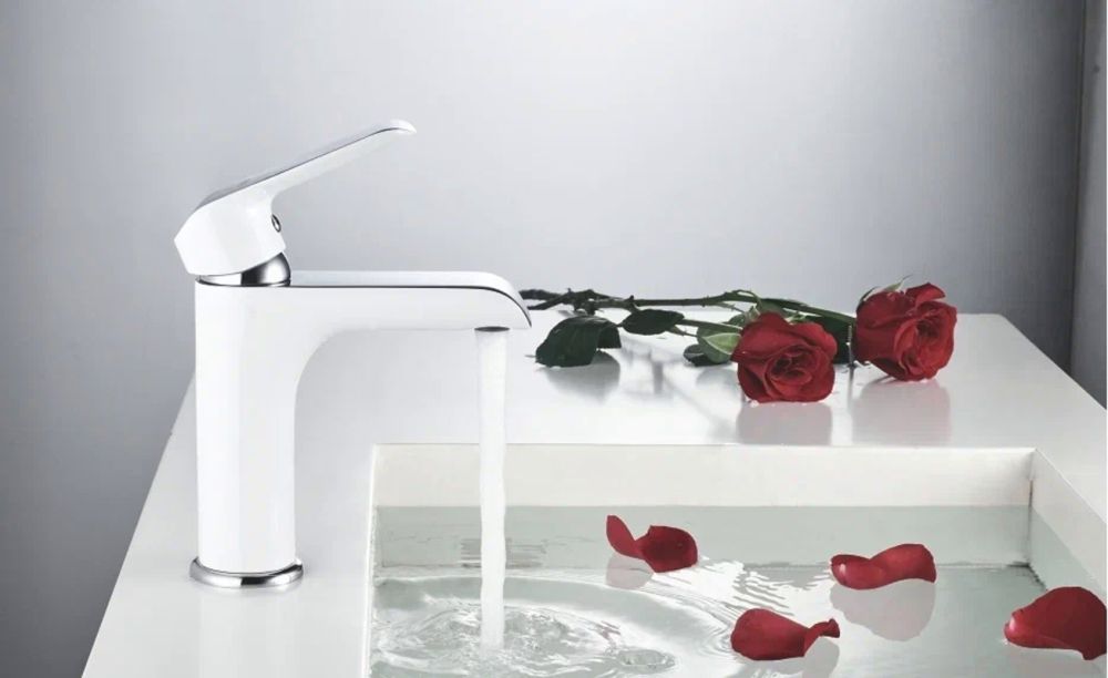 Смеситель для раковины Rose R21F R2101F, белый/хром