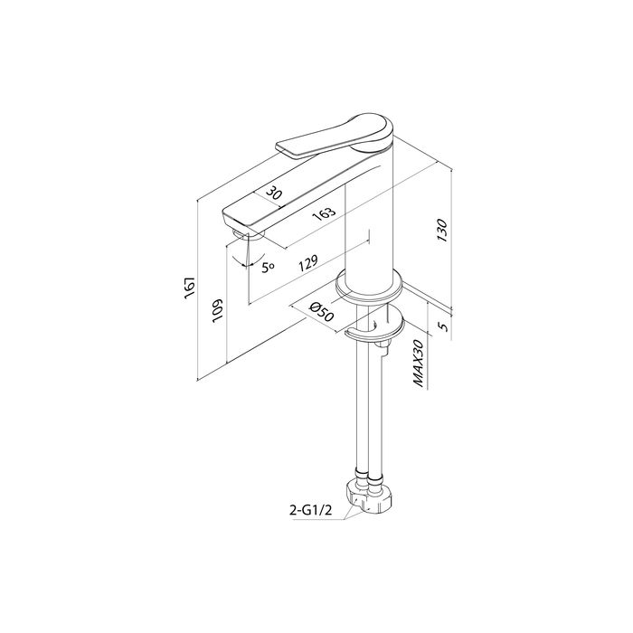 Смеситель для умывальника IDDIS Parker матовый графит (PARGM00i01), артикул PARGM00i01