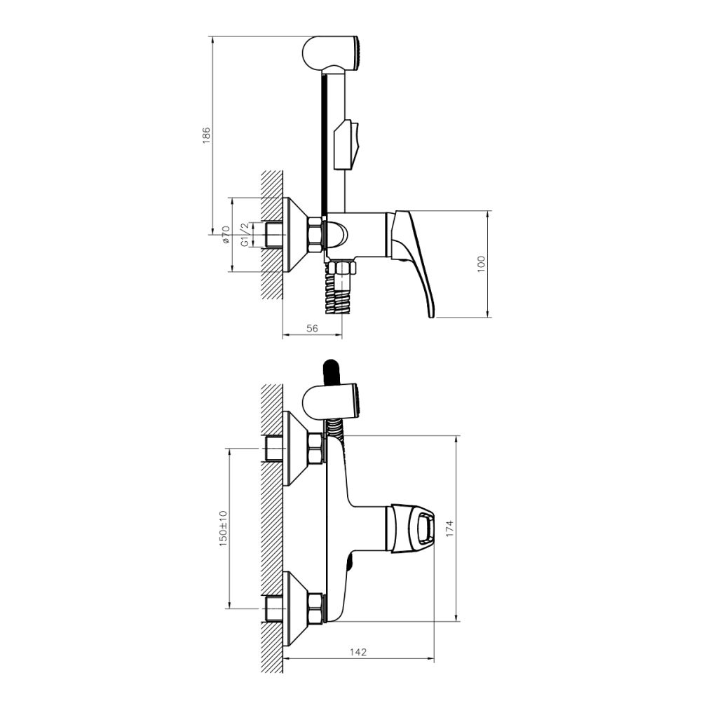 Смеситель для биде DECOROOM DR21 (DR21058), артикул DR21058