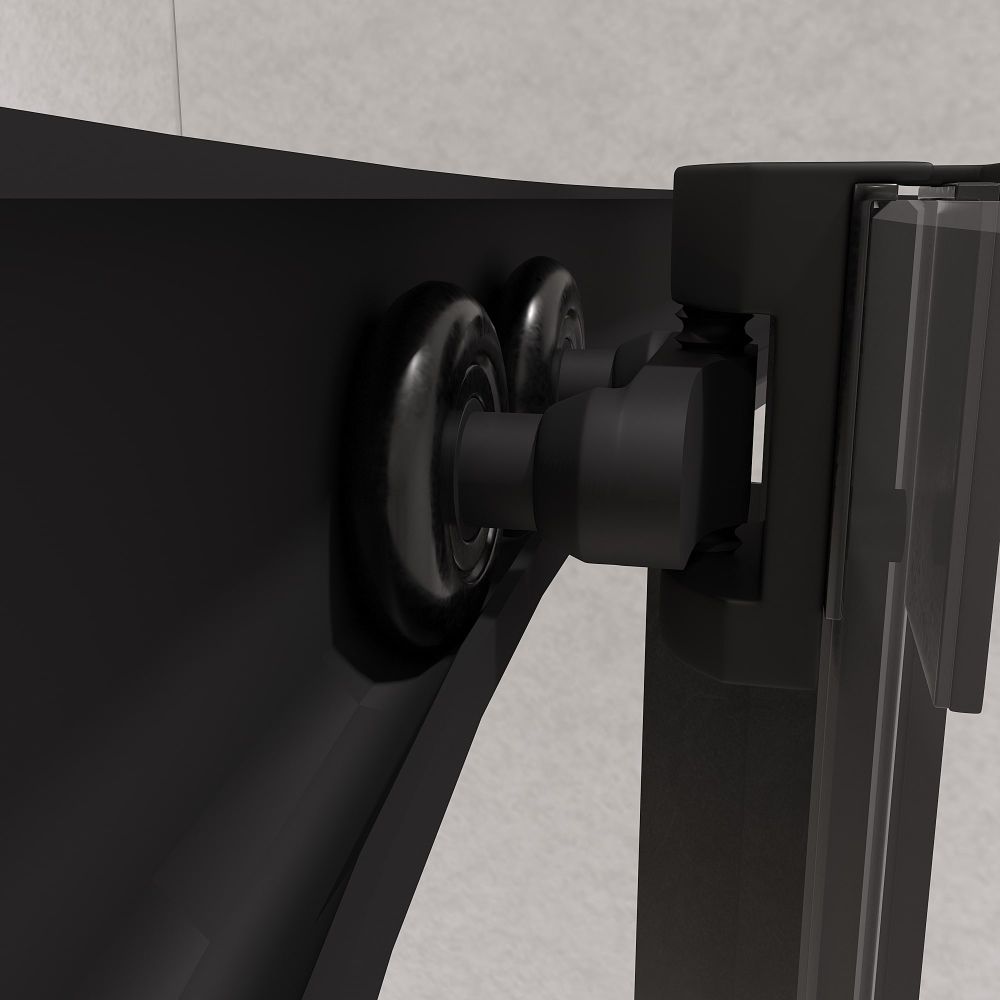 Душевой уголок полукруглый, стеклянный с раздвижными дверями на роликах - RGW PA-51B (Прозрачное, 900x900)