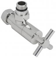 Вентиль, Сунержа, G 1/2" НР х G 3/4" НГ, угловой, крест, материал-нержавеющая сталь, цвет-латунь состаренная