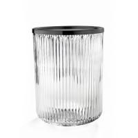 Урна, 3SC, Elegance, без крышки, ширина, мм-200, глубина, мм-200, высота, мм-280, тип установки-напольный, материал-хрусталь, цвет-никель черный матовый