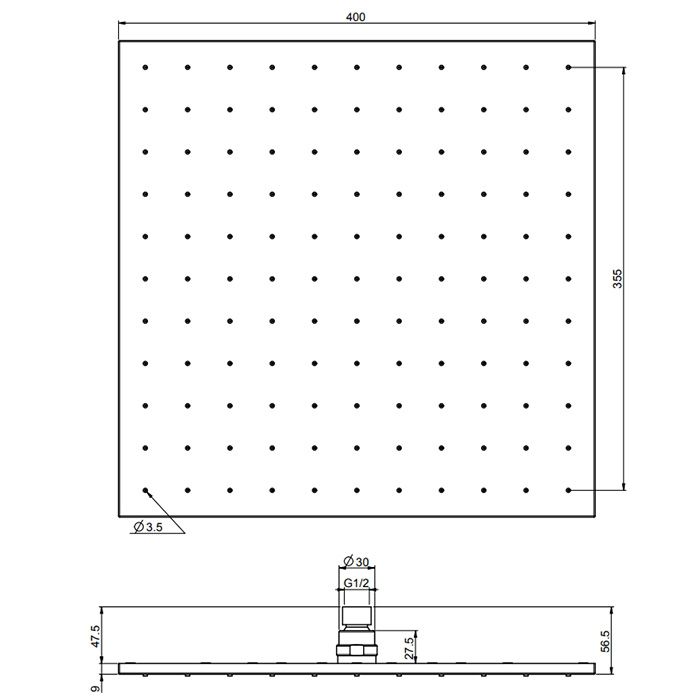 Fima Carlo Frattini Soffioni Верхний душ 40х40см., цвет: чёрный матовый