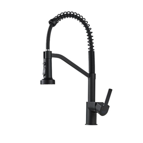 Смеситель для кухни с гибким изливом Shevanik S963H, черный