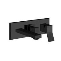 Gessi Rettangolo K Встраиваемый смеситель с изливом и переключателем PUSH(внешние части), цвет: черный