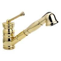 CUCINA QUEEN Смеситель для кухни моноком., c выдвижной лейкой, золото
