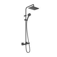 Душевая стойка, Hansgrohe, Vernis Shape, смеситель-в комплекте, тип открывания воды-вентильный, тип регулирования воды-термостатический картридж, верхний душ-есть, форма верхнего душа-прямоугольная, размер верхнего душа-230*170, держатель верхнего душа-ес Душевая стойка, Hansgrohe, Vernis Shape, смеситель-в комплекте, тип открывания воды-вентильный, тип регулирования воды-термостатический картридж, верхний душ-есть, форма верхнего душа-прямоугольная, размер верхнего душа-230*170, держатель верхнего душа-ес
