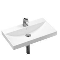Комплект 3 в 1 Lavinia Boho Bathroom Sink 21510452, врезная фарфоровая раковина 80 см, смеситель с донным клапаном, латунный сифон