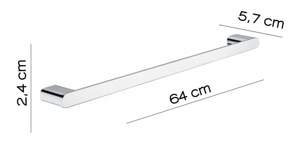 Gedy Azzorre, полотенцедержатель, длина 64 см, цвет хром