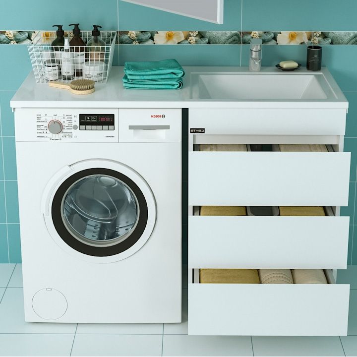 Тумба с раковиной СанТа Марс 120 R 700220+900105 Белая