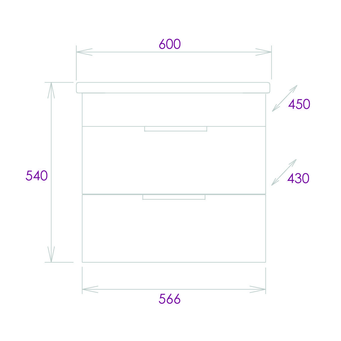 Тумба Onika Легран 60 подвесная, дуб галифакс (ум. Como 60)