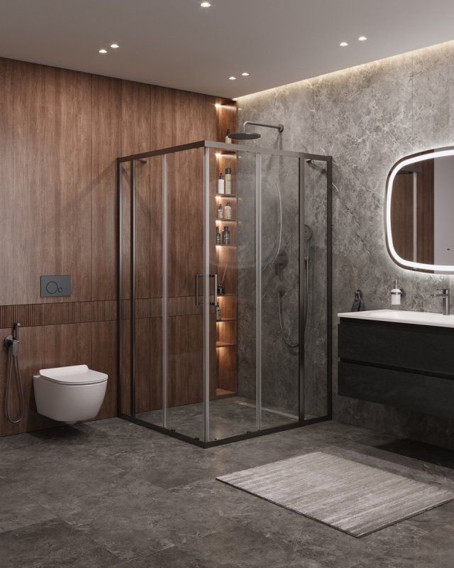 MOLVENO-AH-22-130/120-C-GM-IV Душевой уголок, артикул MOLVENO-AH-22-130/120-C-GM-IV