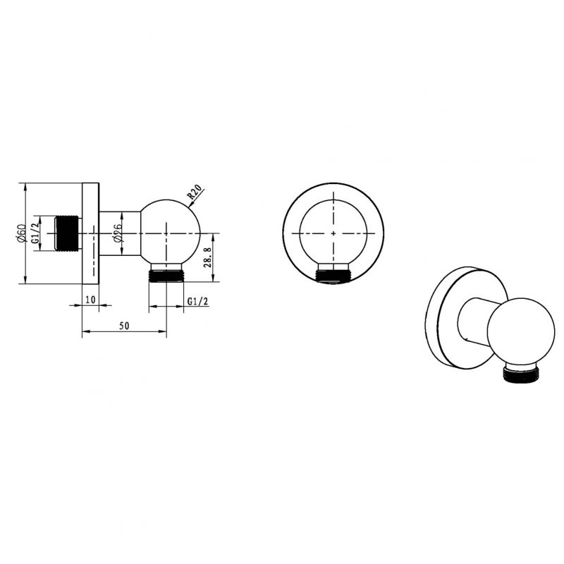 Штуцер, вывод 1\2   IMPERIALE