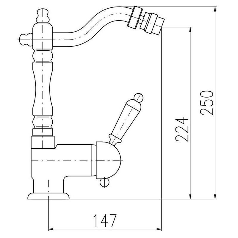 Смеситель для биде Rav Slezak LABE L008.5/9SM, бронза, артикул L008.5/9SM