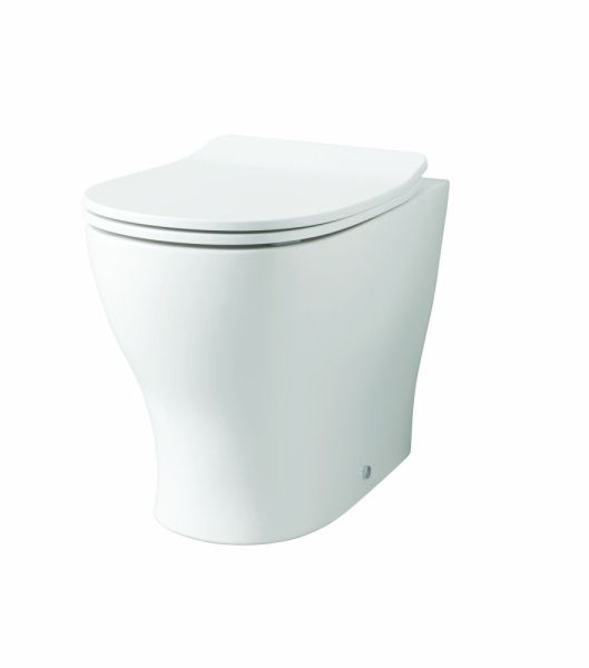 Hidra My, напольный безободковый унитаз c крепежом, 52x36 см, цвет белый глянцевый