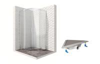 Душевой уголок Ambassador Kingston 14011105-ST17, полукруглый, угловой трап, 100х100