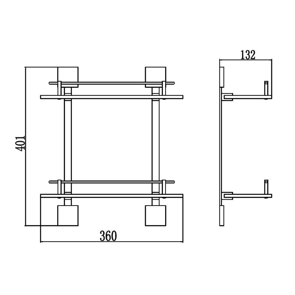 Полка стеклянная Savol S-06522C, бронза