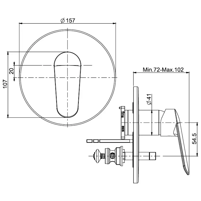 Fima Carlo Frattini Spot Смеситель для душа, встраиваемый, с переключателем на 2 источника, цвет: чёрный матовый
