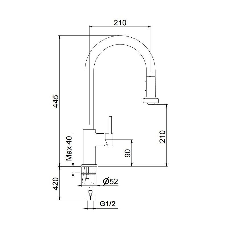 Смеситель для кухни Webert Sidney SY940302345, никель, артикул SY940302345