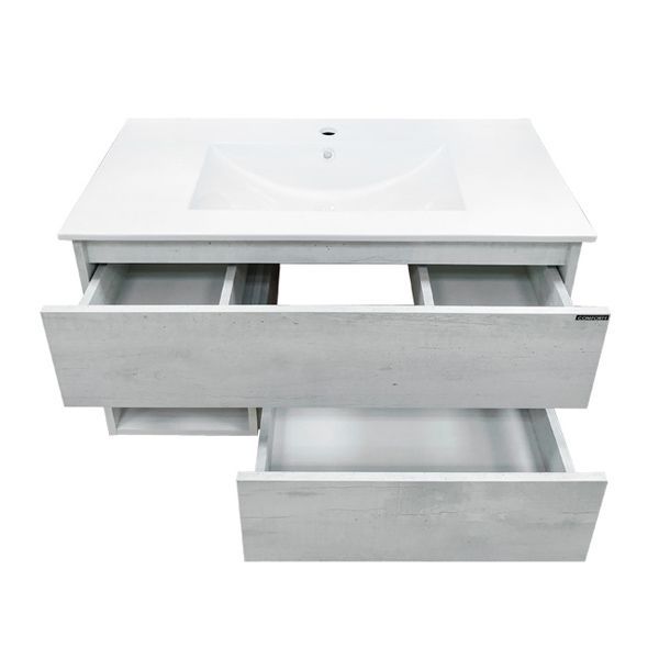 Тумба с раковиной Comforty Турин 90 4147127 подвесная Дуб белый