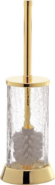 Surya Crystal, напольный ерш с крышкой на металлическом основании 12х12хh36 см, эффект битого стекла, цвет золото