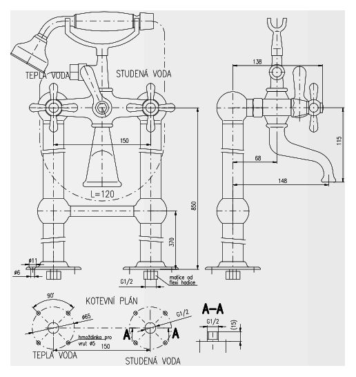 Смеситель для ванны Rav Slezak Morava MK350.5/2SM