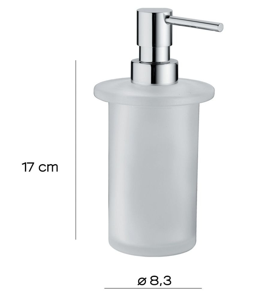 Gedy Azzorre, стеклянный дозатор с метал. помпой для полотенцедержателя А147, цвет помпы хром, артикул A155(S2)