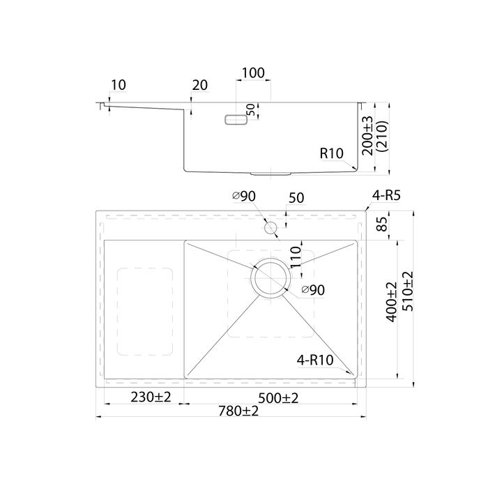 Мойка IDDIS Haze 780*510 сатин, правая (HAZ78SRi77), артикул HAZ78SRi77