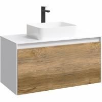 Mobi Корпус подвесной тумбы 100 см под умывальник , цвет белый глянец