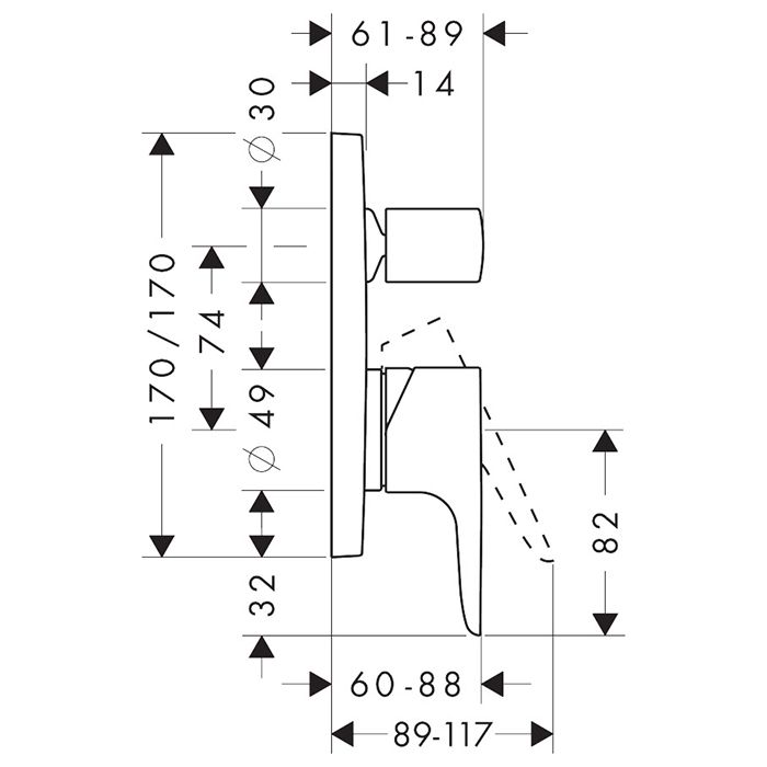 AX Citterio M Смеситель для ванны , цвет шлифованная бронза AX Citterio M Смеситель для ванны , цвет шлифованная бронза