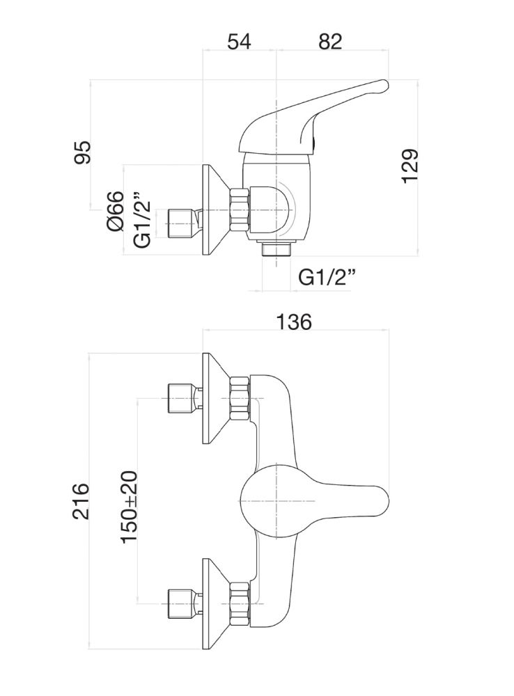 Смеситель для душа Fiore KING 39CR1200, хром, артикул 39CR1200