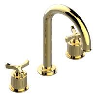 THG HAMPTONS Смеситель для раковины на 3 отверстия, в комплекте с донным клапаном, цвет золото