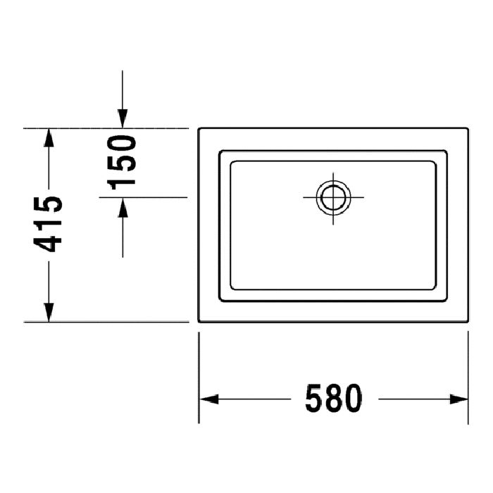 Duravit 2nd floor Раковина шлифованный вариант, без перелива, без площадки под смес., 58х41,5х Н:9.5 Цвет: Белый