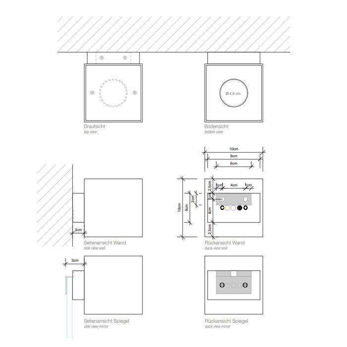 Decor Walther Cubo Светильник для зеркала 10x12x10см, 1x GU10 max. 50W, цвет: хром ЗАКАЗ ПО ЗАПРОСУ