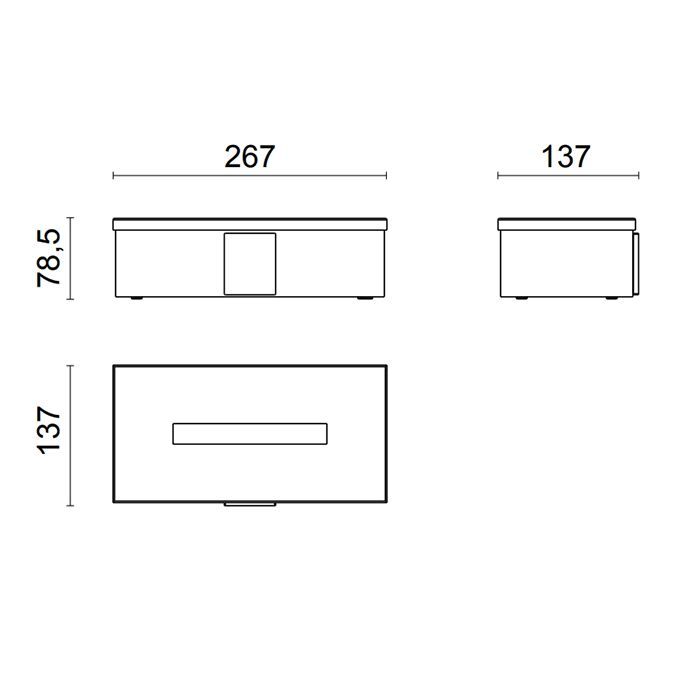 OASIS SQUARE Контейнер для салфеток, цвет золото