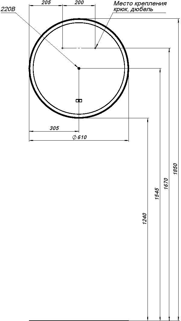 Зеркало Aquanet Тренд 60 черный Зеркало Aquanet Тренд 60 черный