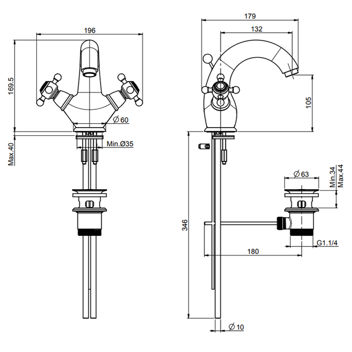 FIMA|Carlo Frattini Elizabeth Смеситель для раковины на 1 отверстие, с донным клапаном, цвет золото FIMA|Carlo Frattini Elizabeth Смеситель для раковины на 1 отверстие, с донным клапаном, цвет золото