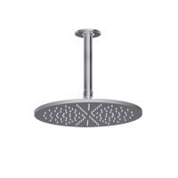 GESSI INCISO Потолочная душевая головка шарнирная на 1/2'', Ø300мм, длина изготавливается под заказ (от 105 до 1855 мм), цвет: finox