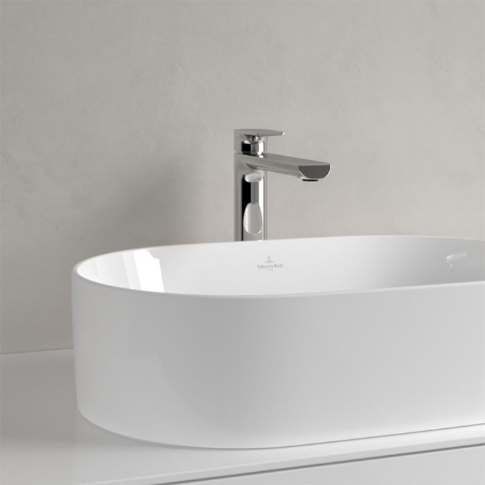 Villeroy&Boch  Collaro Раковина, ширина, 560*360*145мм, тип установки-на столешницу, отверстия для смесителя-отсутствуют, цвет цвет альпийский белый, артикул 4A195601
